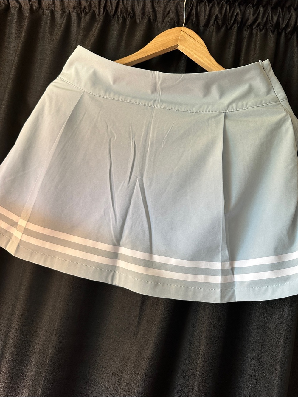 Calia Light Blue Athletic Pleated Skort with White Stripe Trim